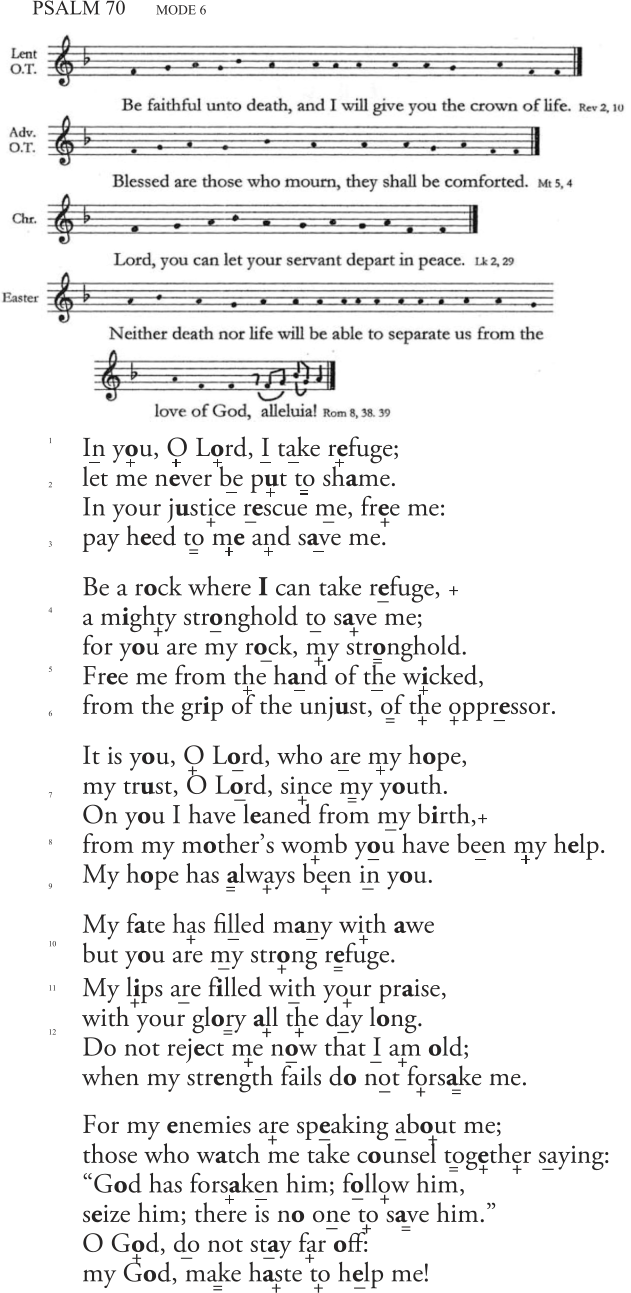 PSALM 70      MODE 6 1 2 3 4 5 6 7 8 9 10 11 12